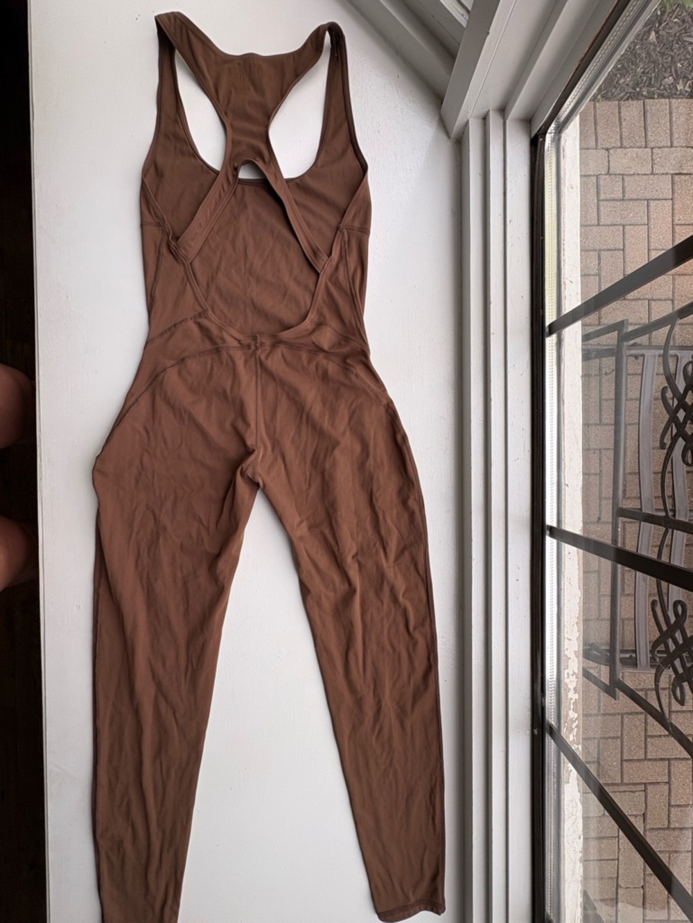 Sleeveless Brown Racerback Jumpsuit